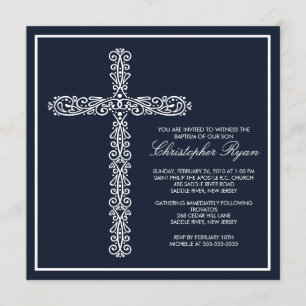Invitation Baptême croisé Inviation de garçon de baptême de