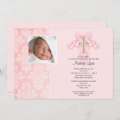 Invitation Baptême croisé Inviation de photo de bébé (Devant / Derrière)
