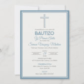 Invitation Baptême croisé minimaliste et premier anniversaire (Devant)