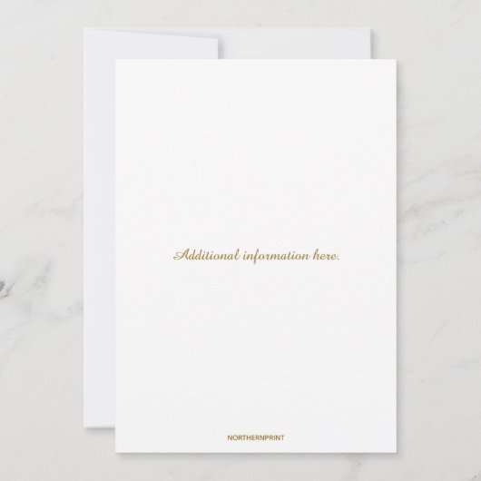 Invitation Baptême croisée d'or modifiable (Dos)