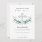 Invitation Baptême Croix Aquarelle (Devant)
