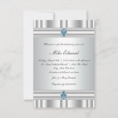 Invitation Baptême Croix Grise et Bleue (Dos)