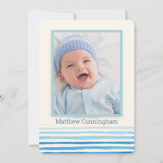 Invitation Baptême d'aquarelle moderne (Dos)