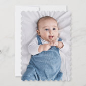 Invitation Baptême d'aquarelle photo bleu et or de la Marine (Dos)