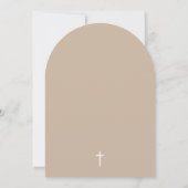 Invitation Baptême d'arche beige neutre  (Dos)