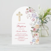 Invitation Baptême d'arche de roses (Debout devant)