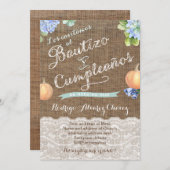 Invitation Baptême D'Automne Anniversaire En Espagnol / Bauti (Devant / Derrière)