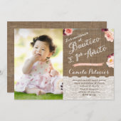 Invitation Baptême d'automne Anniversaire en espagnol, Bautiz (Devant / Derrière)