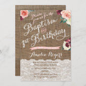 Invitation Baptême D'Automne Première Fête D'Anniversaire Pou (Devant / Derrière)