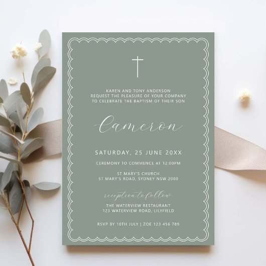 Invitation Baptême de baptême à deux échalotes