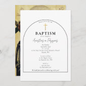 Invitation Baptême de baptême orthodoxe grecque Arc moderne (Devant / Derrière)