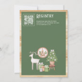 Invitation Baptême de bébé Code QR Cheminée Noël scandinave (Dos)
