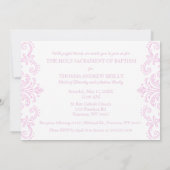 Invitation Baptême de bébé fille au monogramme de blason trad (Dos)
