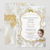 Invitation Baptême de bébé fille Communion Christening Bible (Devant / Derrière)