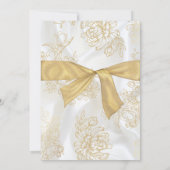 Invitation Baptême de bébé fille Communion Croix en or (Dos)