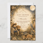 Invitation Baptême de bébé garçon Western Boho (Devant)