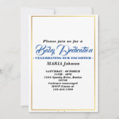 Invitation Baptême de bébé papillon garçon aquarelle  (Devant)