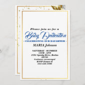 Invitation Baptême de bébé papillon garçon aquarelle (Devant / Derrière)