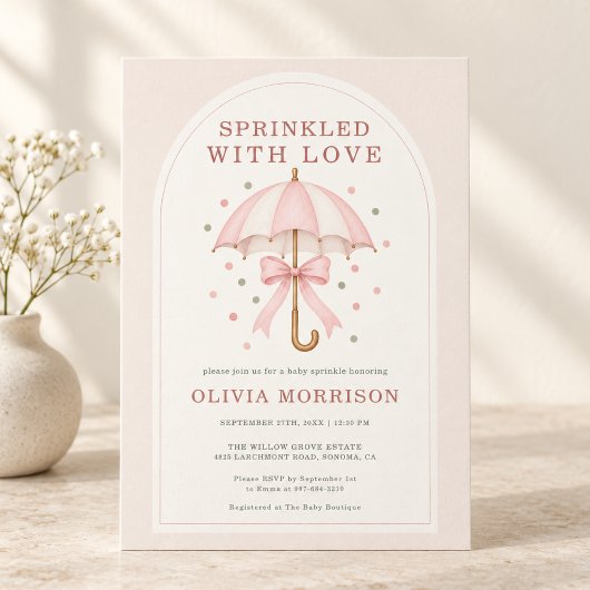 Invitation Baptême de bébé parsemé d'amour