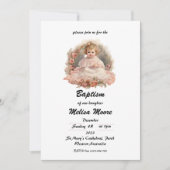 Invitation Baptême de bébé pour filles mignonnes (Devant)