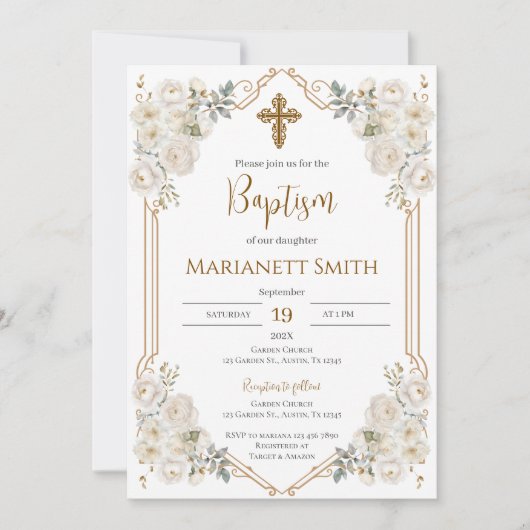 Invitation Baptême de Boho (Devant)