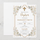 Invitation Baptême de Boho (Devant / Derrière)
