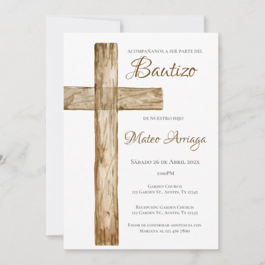 Invitation Baptême de Boho (Devant)