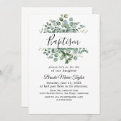 Invitation Baptême de Branche d'Olivier moderne (Devant / Derrière)