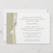 Invitation Baptême de Burlap et de Bow avec photos (Dos)