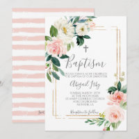 Baptême de cadre rose