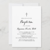 Invitation Baptême de calligraphie moderne (Devant)