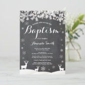 Invitation Baptême de cerfs d'hiver (Debout devant)