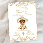 Invitation Baptême de Charro d'or espagnol