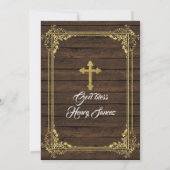 Invitation Baptême de Charro mexicain blanc et or & 3ème anni (Dos)