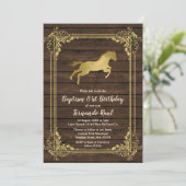 Invitation Baptême de Cheval d'or Premier anniversaire Mexiqu (Debout devant)