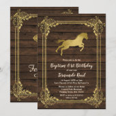 Invitation Baptême de Cheval d'or Premier anniversaire Mexiqu (Devant / Derrière)