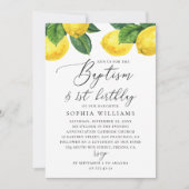 Invitation Baptême de citron et 1er anniversaire | Citrus aqu (Devant)