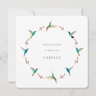 Invitation Baptême de Colibri français