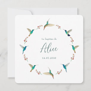 Invitation Baptême de Colibri français