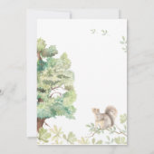 Invitation Baptême de couple de la forêt aquarelle rustique (Dos)