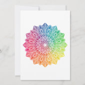 Invitation Baptême de couples indiens Mandala Arc-en-ciel (Dos)