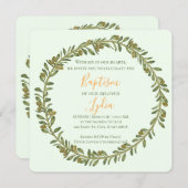 Invitation Baptême de couronne d'olive personnalis (Devant / Derrière)