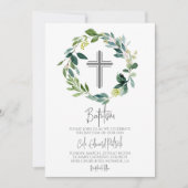 Invitation Baptême de couronne verte (Devant)