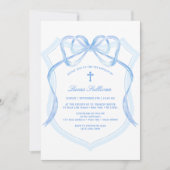 Invitation Baptême de crête de mât bleu clair (Devant)