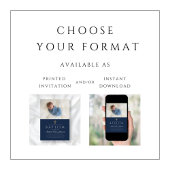 Invitation Baptême de croix religieuse Bleu élégant Boy Photo