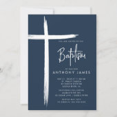 Invitation Baptême de Cross Boys moderne (Devant)
