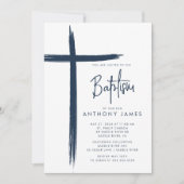 Invitation Baptême de Cross Boys moderne (Devant)
