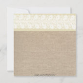Invitation Baptême de dentelle beige brune (Dos)