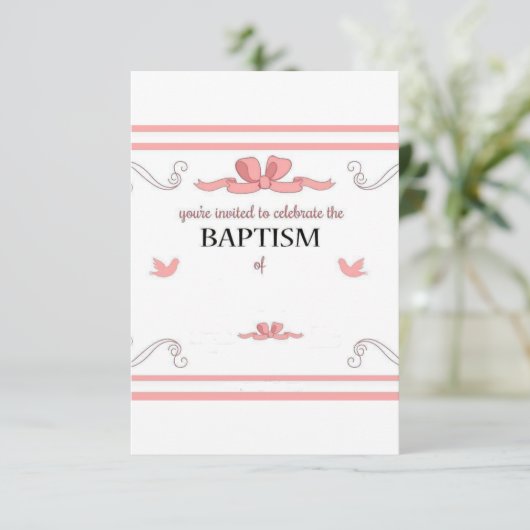 Invitation Baptême de fille (Debout devant)