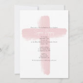 Invitation Baptême de fille baptisée grecque orthodoxe rose r (Devant)